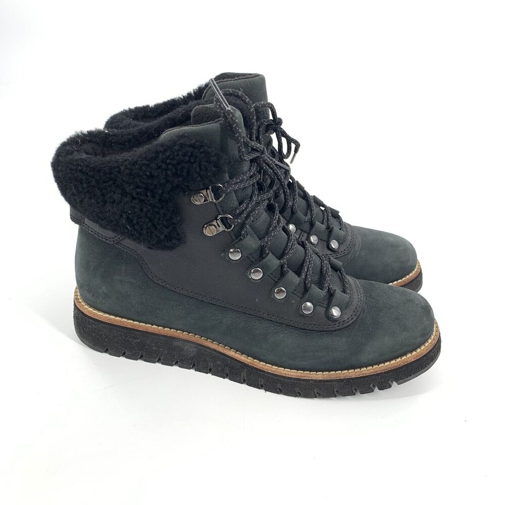 $200 Cole Haan Zero Grand Explorer Ankle Boots Size 7.5 Womens Suede Green Black